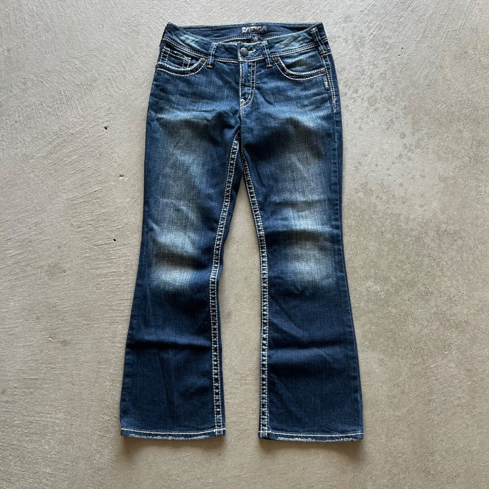 Silver Suki Jeans Womens Size 29x30 Blue Dark Wash Denim Bootcut Y2K Flare